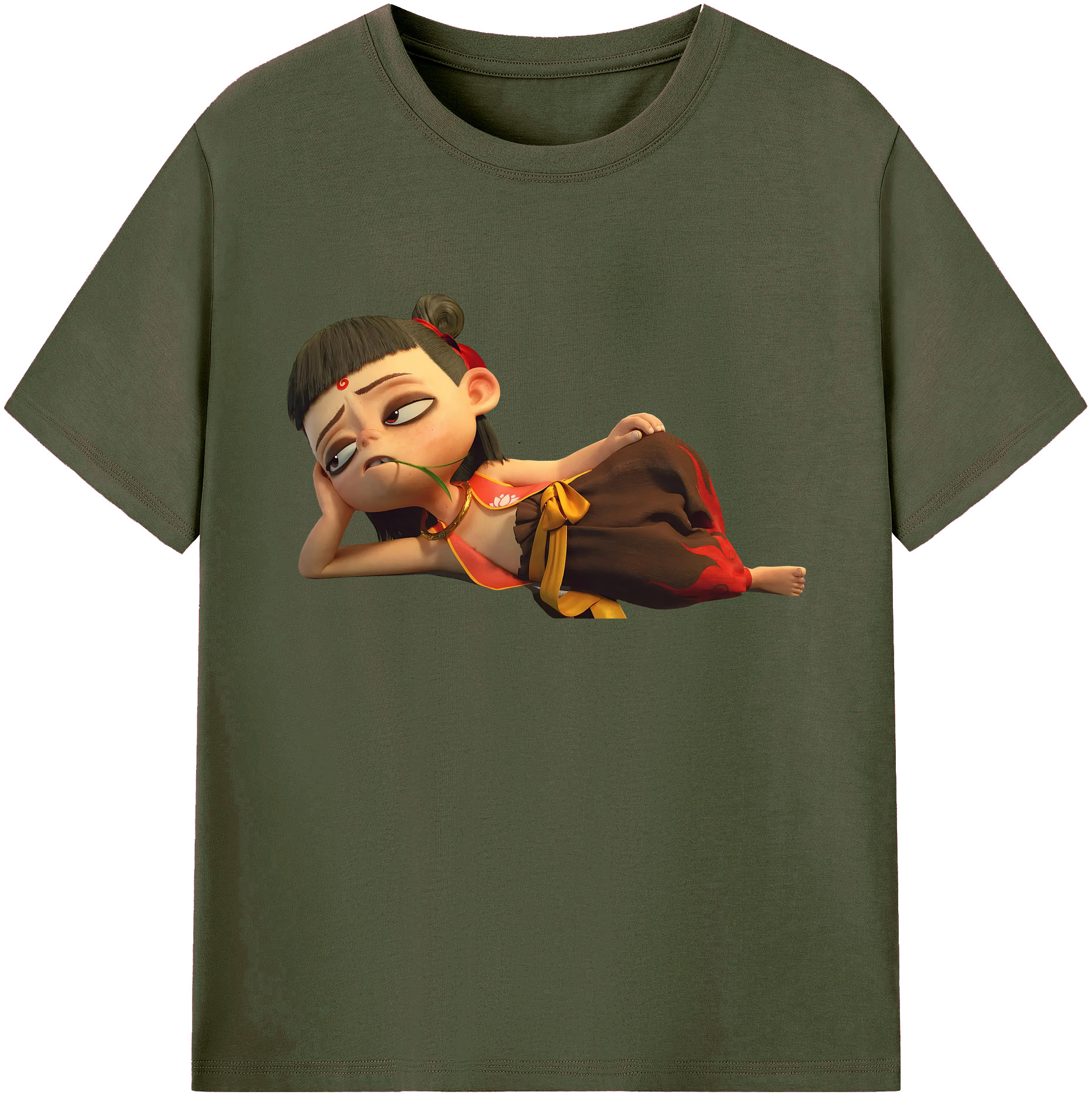 （画像用） Ne Zha 2 ナタ 魔童の大暴れ 綿100％ メンズ半袖Tシャツ｜肌触りやわらか＆通気性
